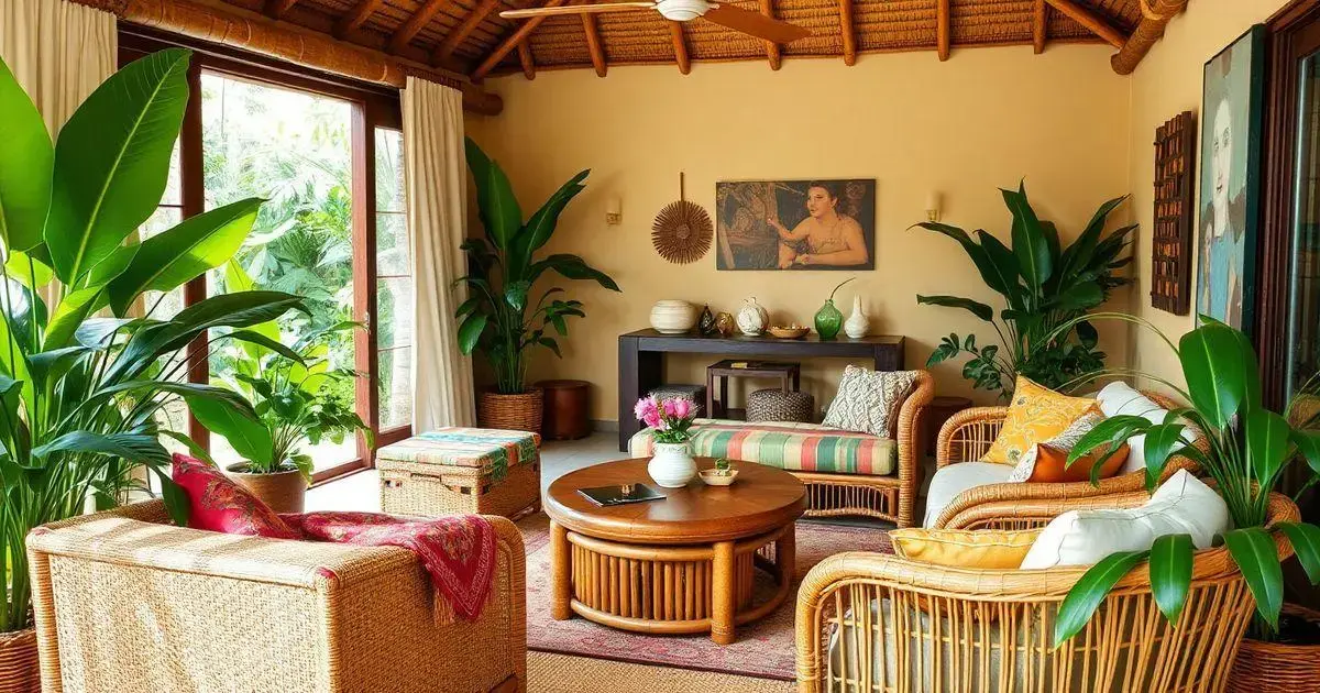 Benefícios da decoração tropical para salas