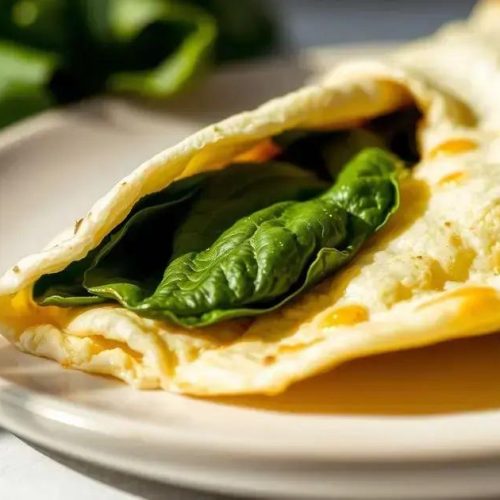 Omelete de claras com espinafre